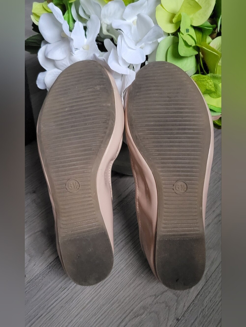 Mossimo Glossy Patent Leather Nude Cream Round Toe Ballet Flats, US 6.5 EU 37 - Picture 13 of 14